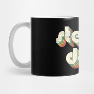 Vintage Steely Rainbow Letters Distressed Style Mug